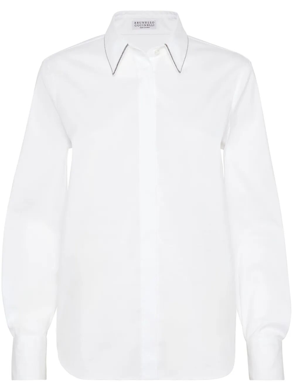 BRUNELLO CUCINELLI Long-Sleeve Shirt with Collar Trim