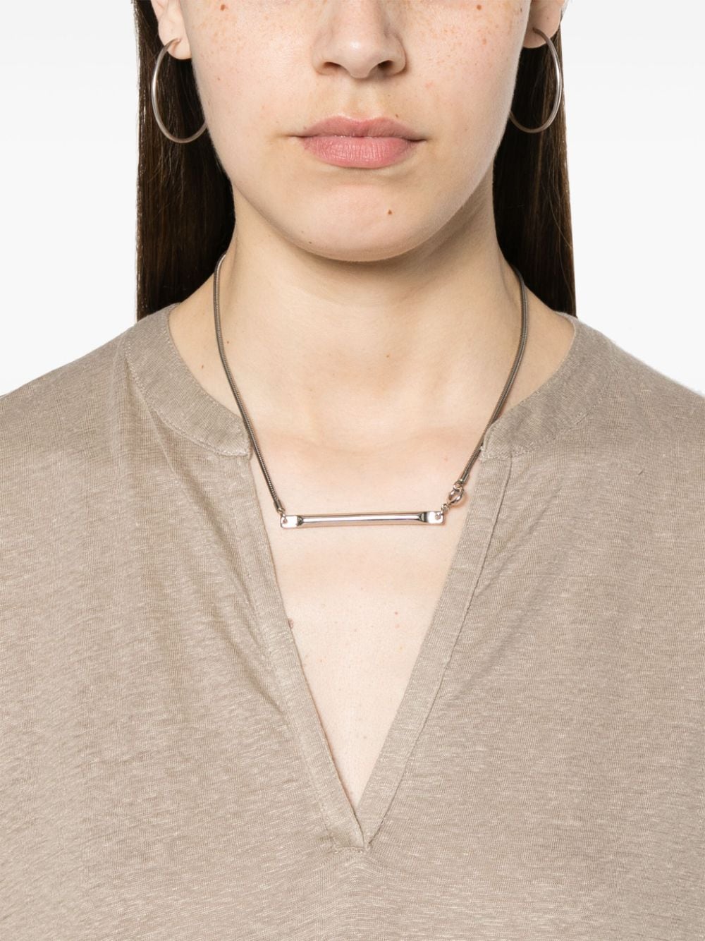 MAJESTIC Linen Blend Tunic Dress with Side Slits