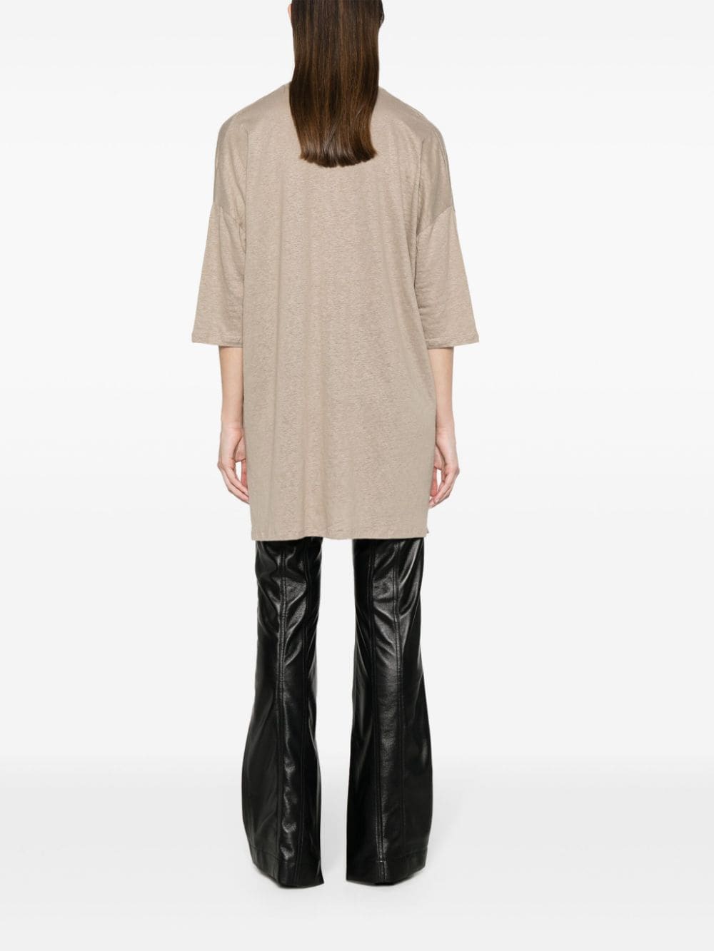 MAJESTIC Linen Blend Tunic Dress with Side Slits