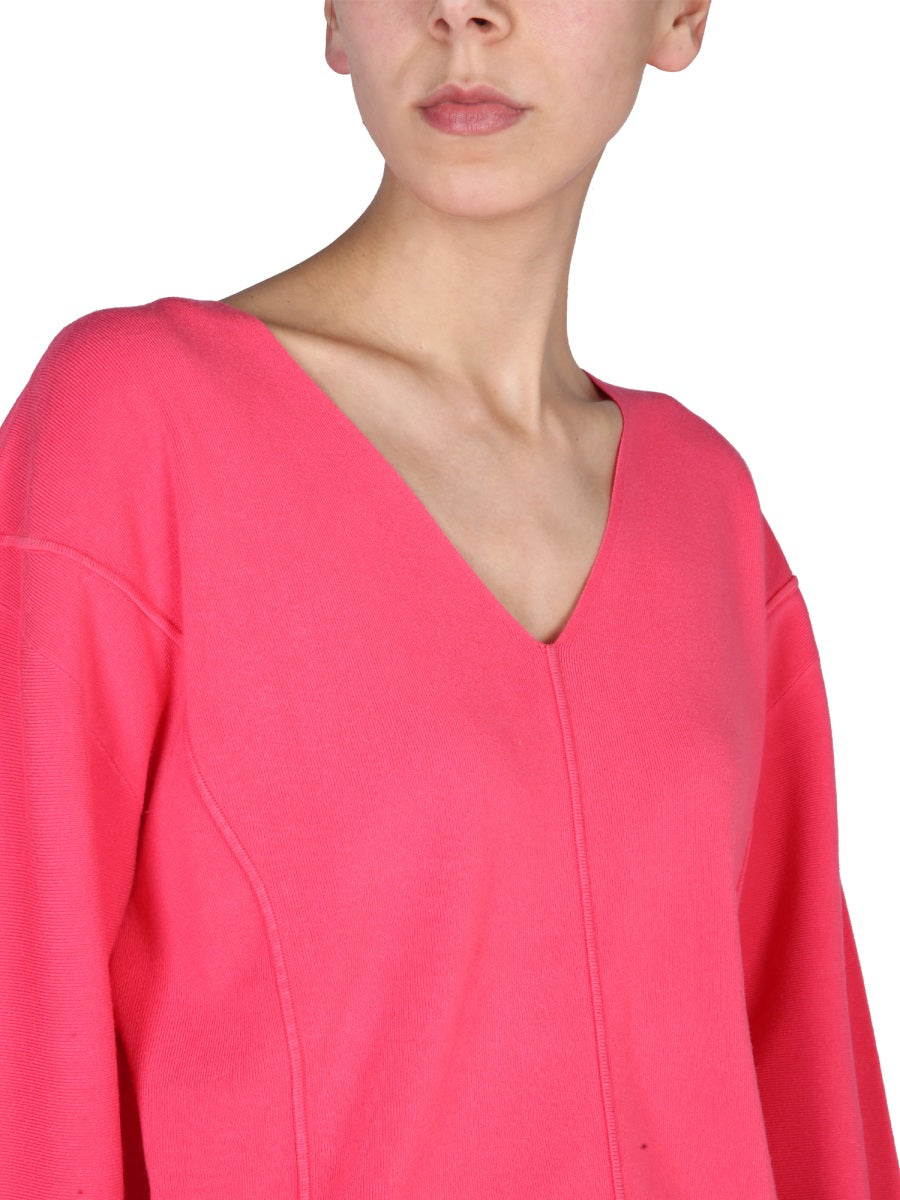 HELMUT LANG V-Neck Sweater with Contrasting Profile