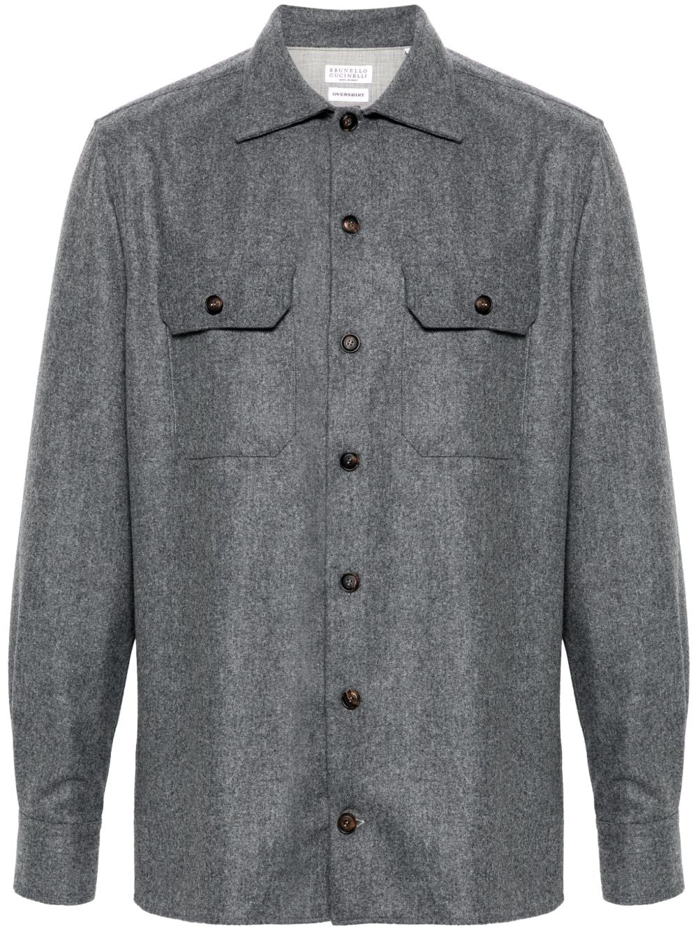 BRUNELLO CUCINELLI Men's Classic Virgin Wool Shirt