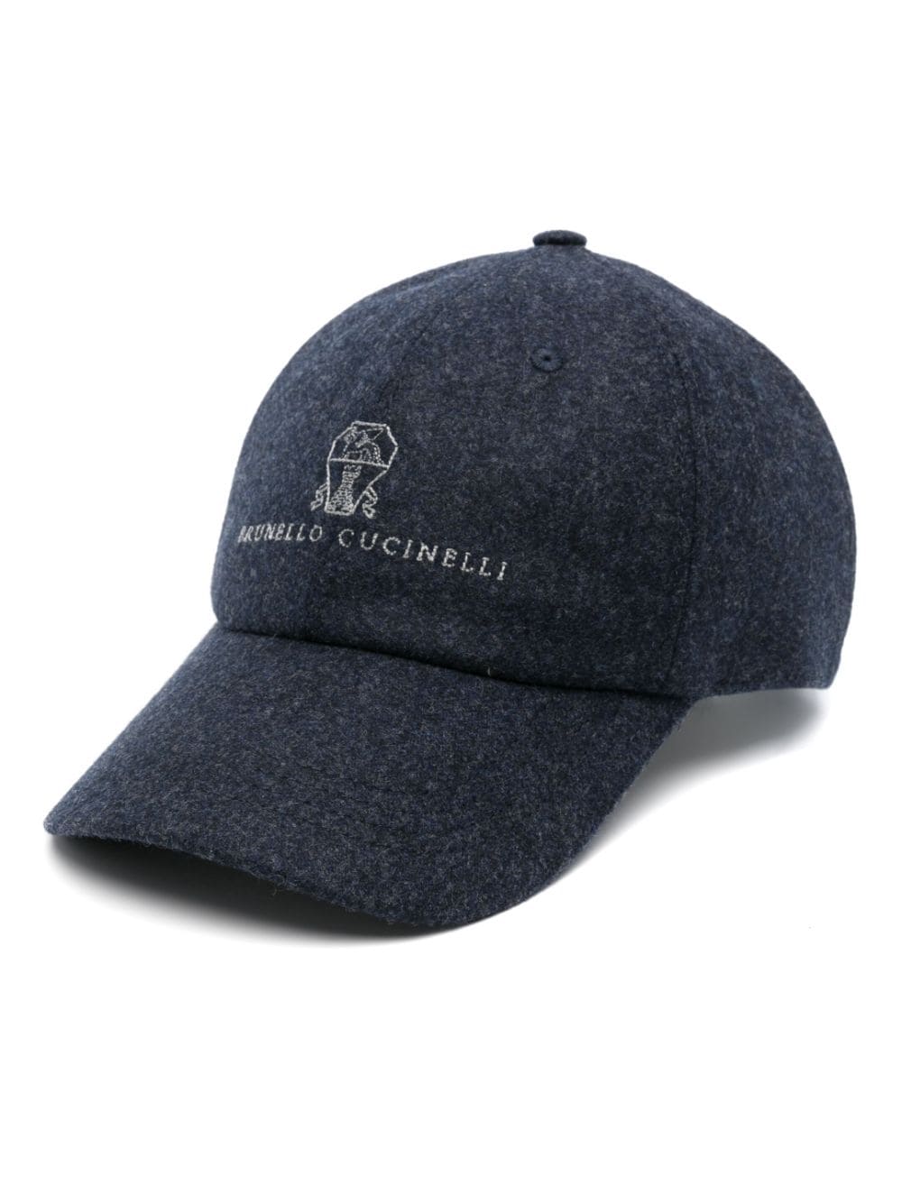 BRUNELLO CUCINELLI Virgin Wool Flannel Baseball Cap with Embroidered Logo