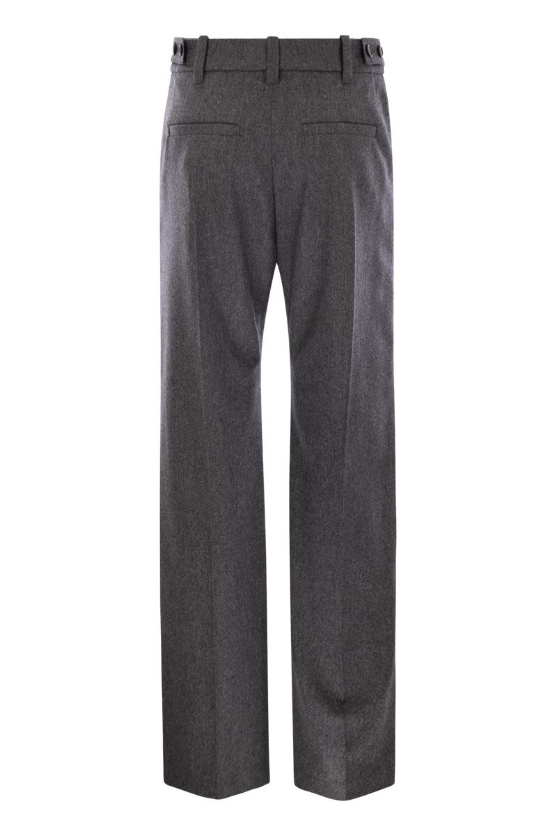 BRUNELLO CUCINELLI Straight Loose Trousers in Virgin Wool Flannel