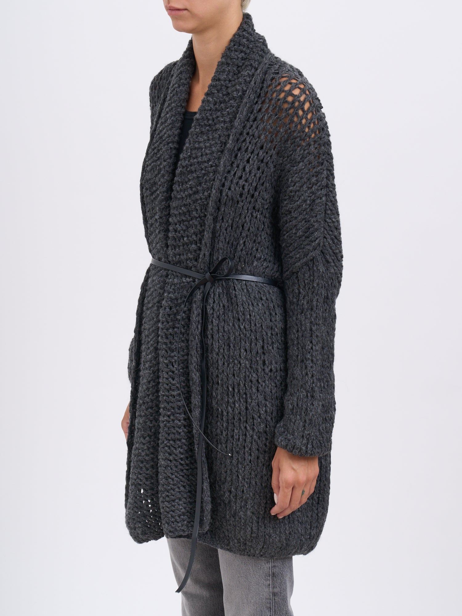 TOTALLY.H Long Belted Cardigan for Women - Size S