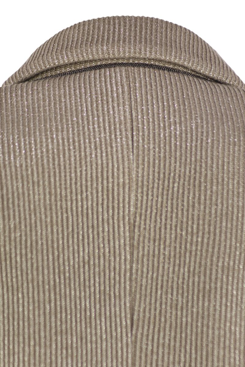 BRUNELLO CUCINELLI Sparkling English Rib Knit Jacket with Monili