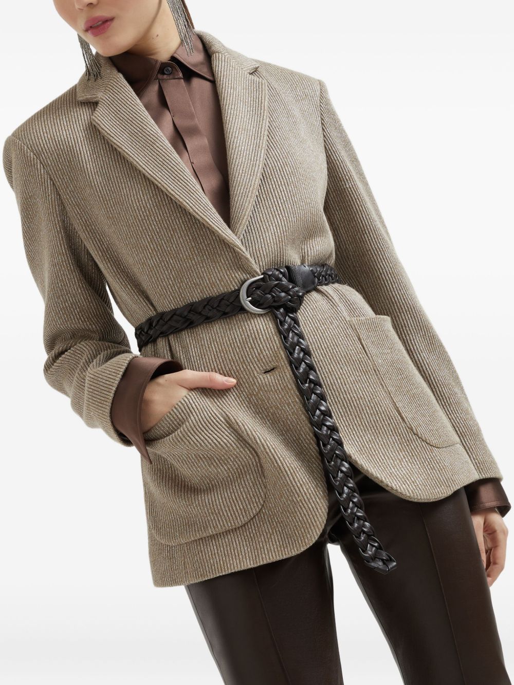 BRUNELLO CUCINELLI Single-Breasted Cotton Jacket for Women