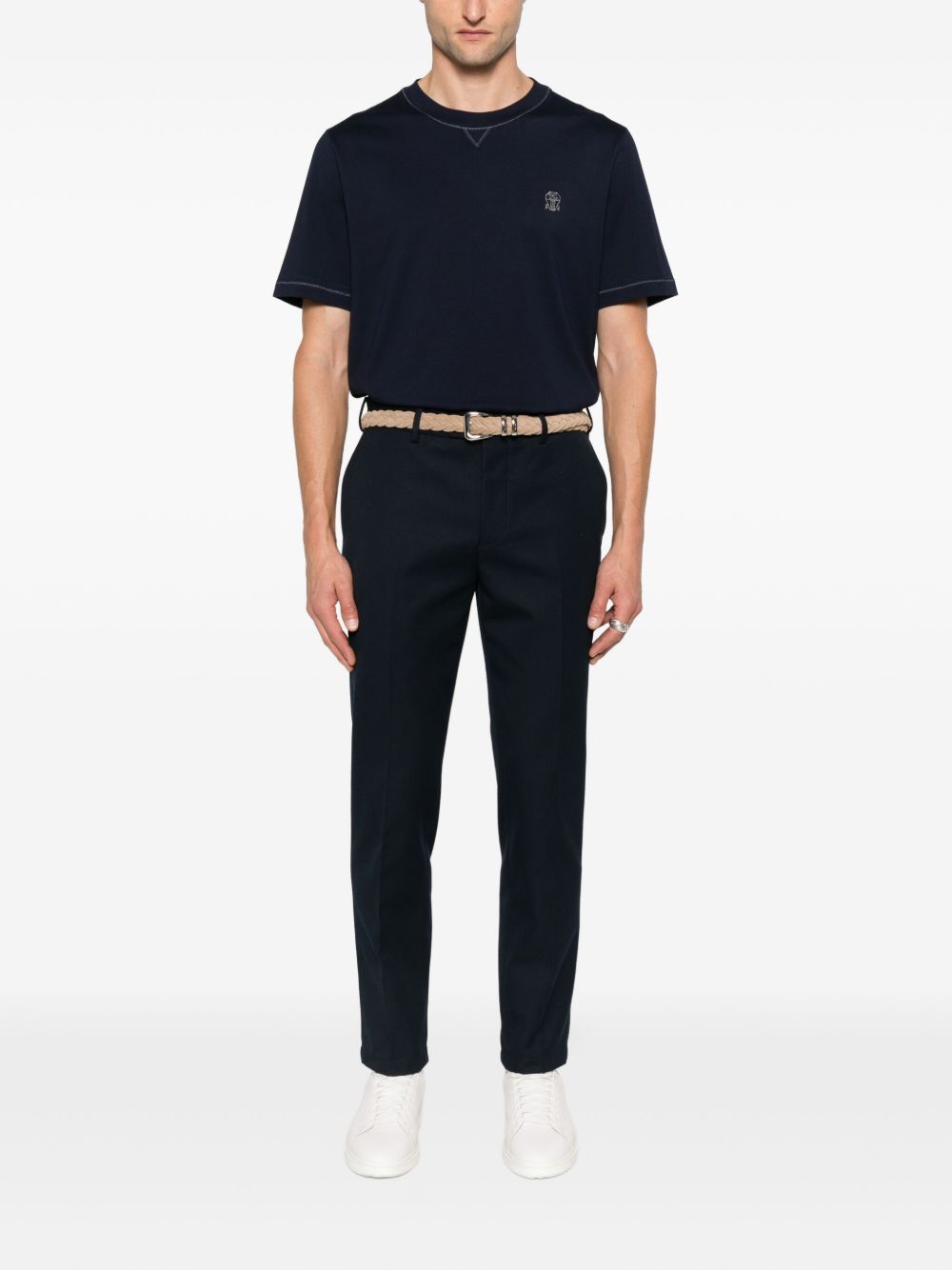 BRUNELLO CUCINELLI Classic Logo Cotton T-Shirt - Crew Neck, Short Sleeves