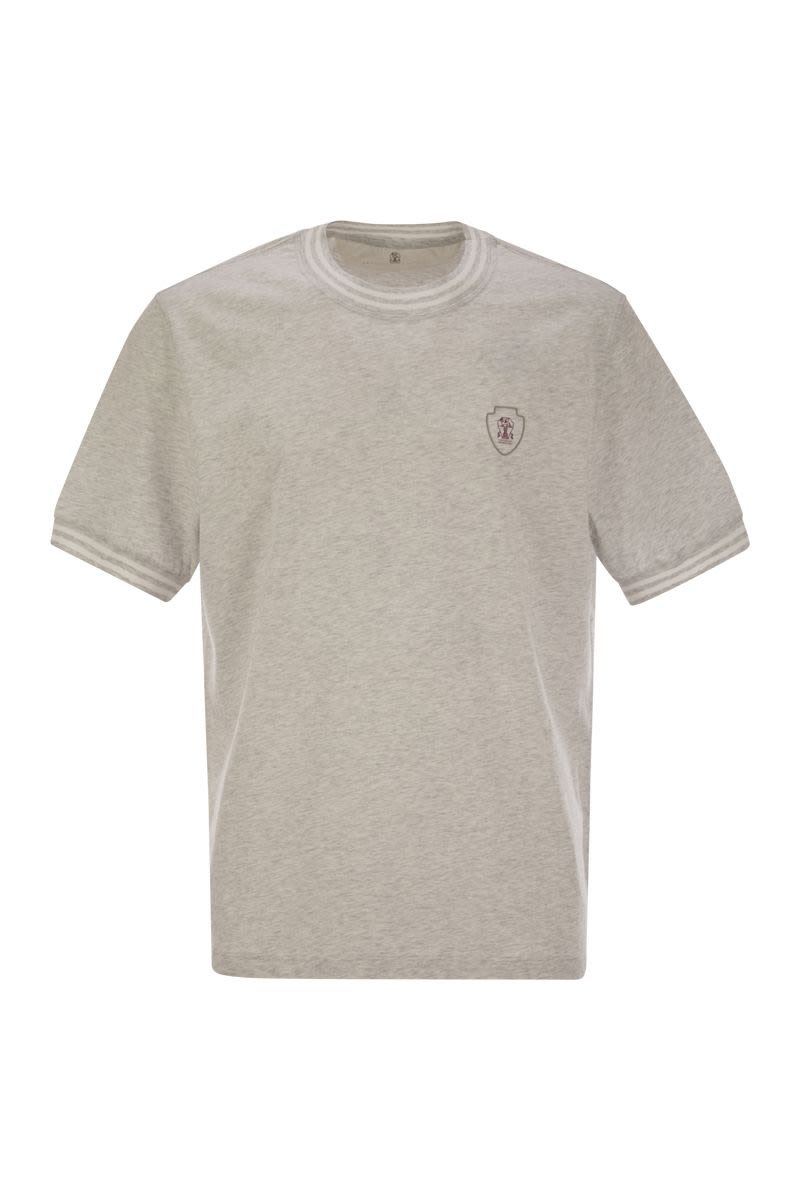BRUNELLO CUCINELLI Men's Printed Logo Cotton T-Shirt