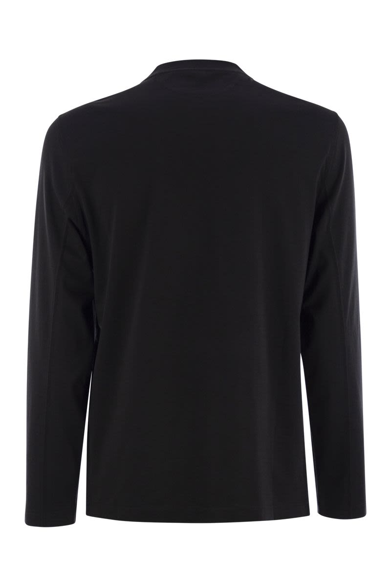 BRUNELLO CUCINELLI Men's Long-Sleeve Crew-Neck Cotton T-Shirt