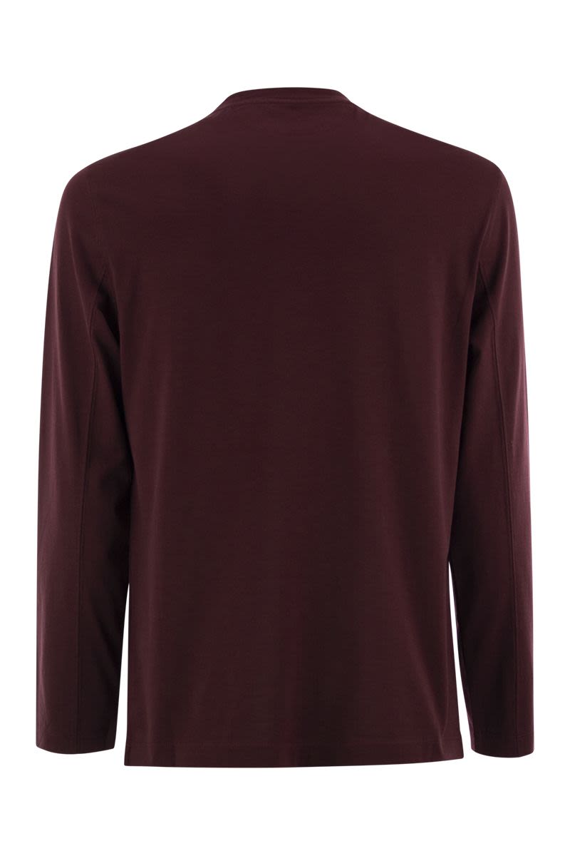 BRUNELLO CUCINELLI Crew-Neck Long Sleeve Cotton T-Shirt for Men
