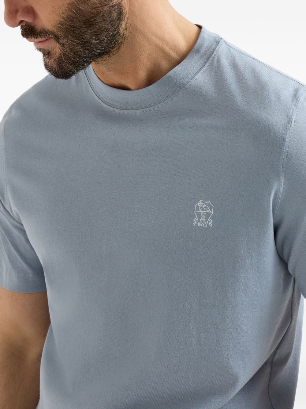 BRUNELLO CUCINELLI Men's Logo Cotton T-Shirt - Crew Neck, Short Sleeve