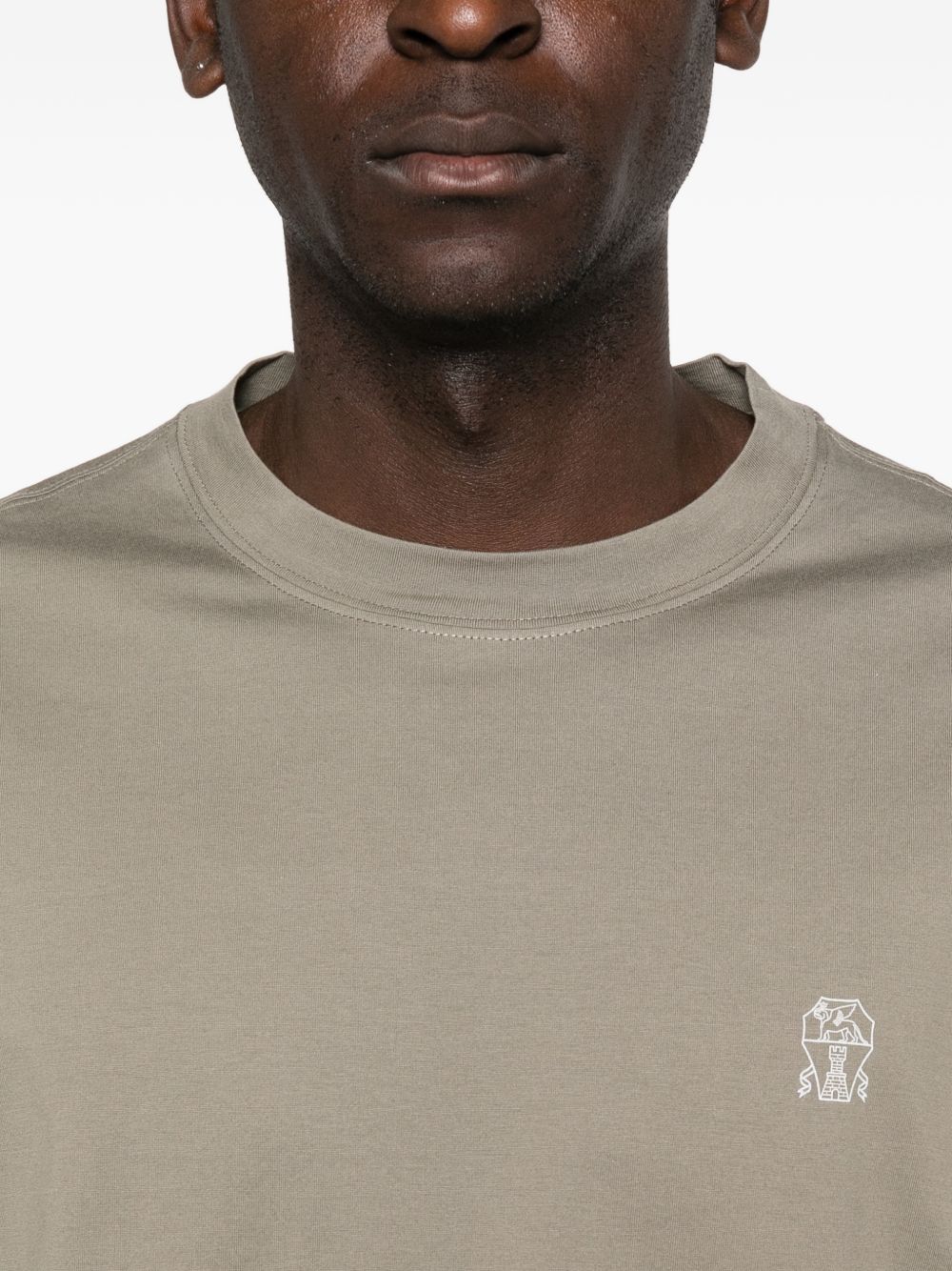 BRUNELLO CUCINELLI Men's Logo Cotton T-Shirt