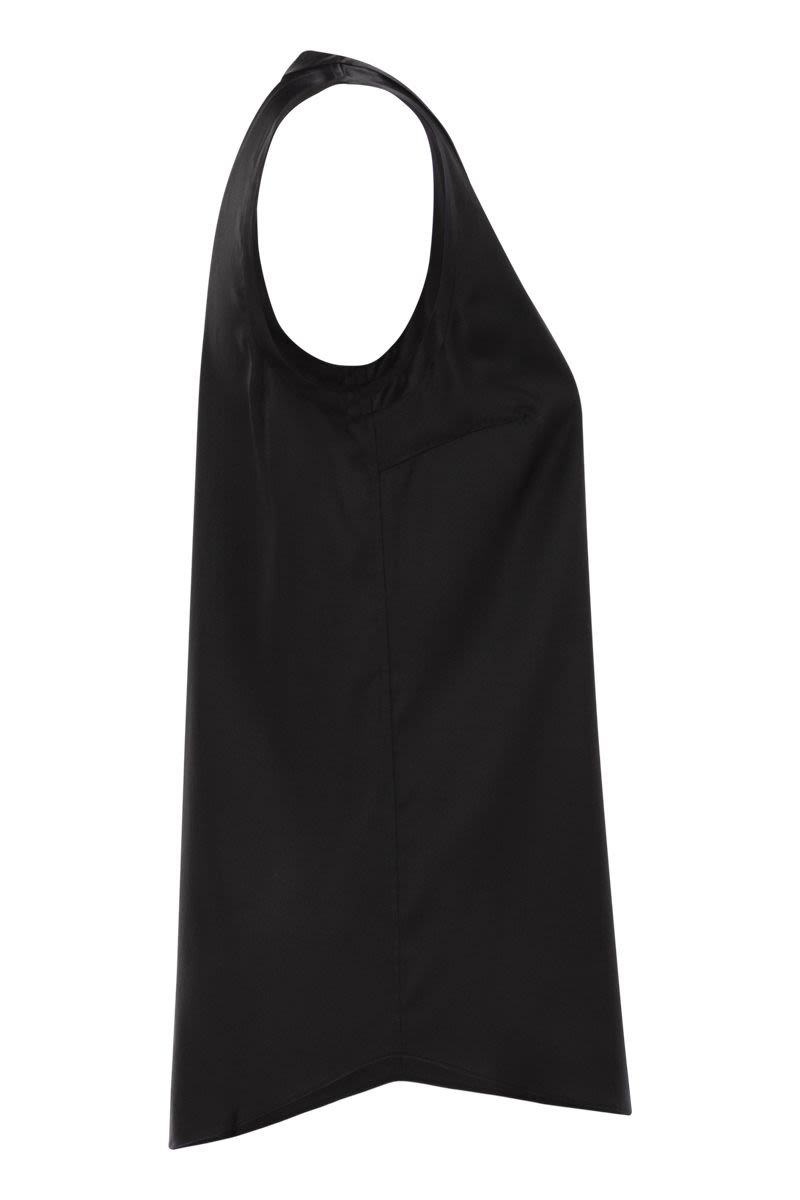 BRUNELLO CUCINELLI Reversible Stretch Silk Satin Top