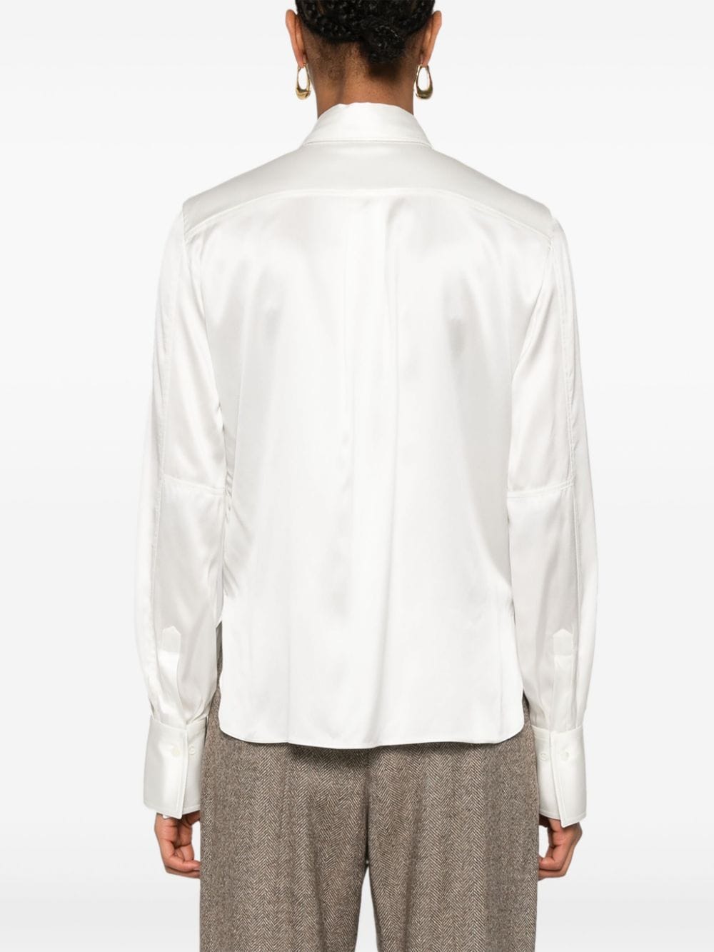 BRUNELLO CUCINELLI Classic Silk Shirt with Button Placket for Women