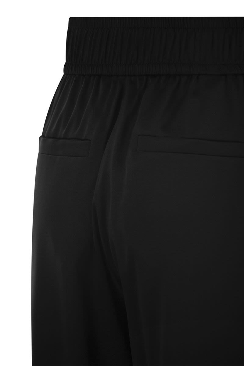 BRUNELLO CUCINELLI Elegant Track Trousers in Stretch Silk Satin