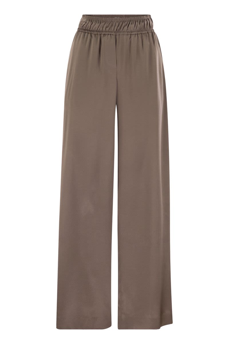 BRUNELLO CUCINELLI Elegant Stretch Silk Satin Track Trousers