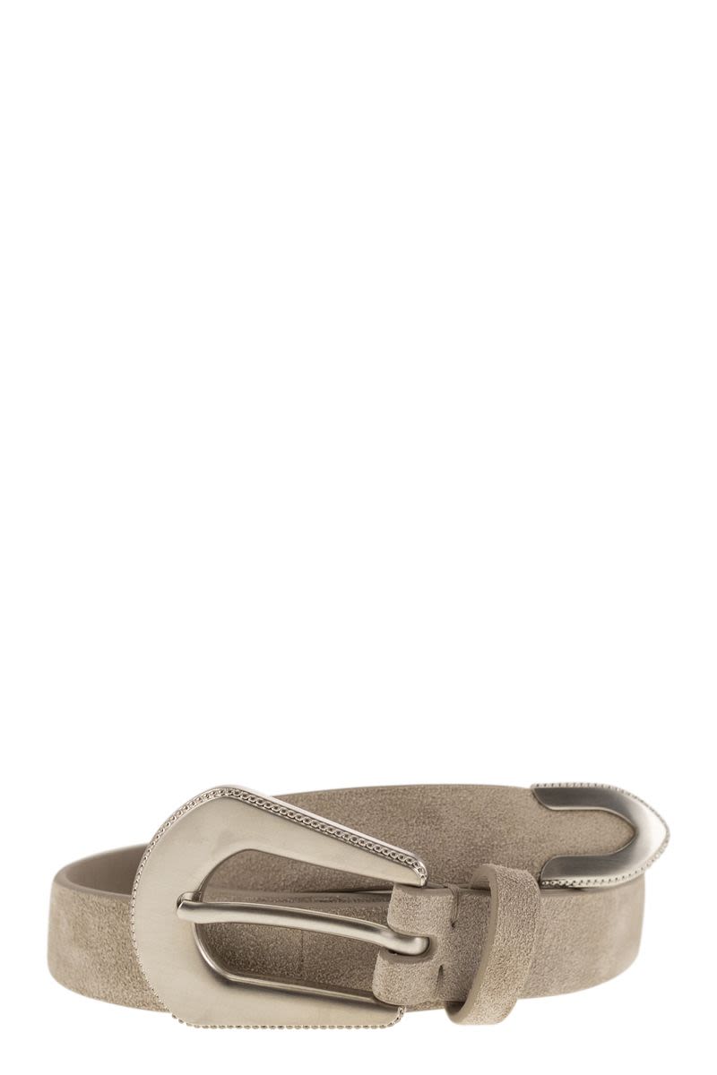 BRUNELLO CUCINELLI Suede Calfskin Western Belt - 2 cm Height