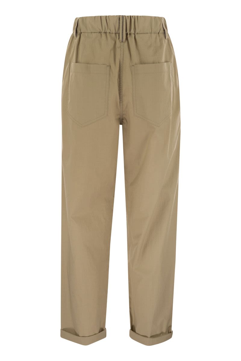 BRUNELLO CUCINELLI Lightweight Poplin Track Five-Pocket Trousers for Women