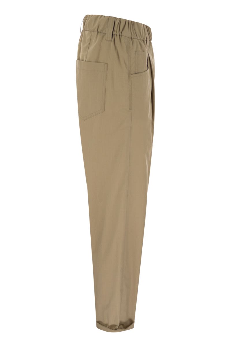 BRUNELLO CUCINELLI Lightweight Poplin Track Five-Pocket Trousers for Women