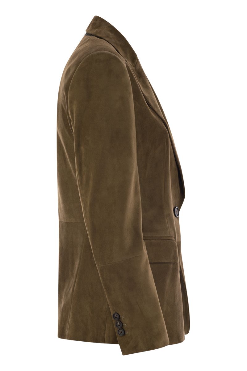 BRUNELLO CUCINELLI Suede Jacket with Distinctive Detailing