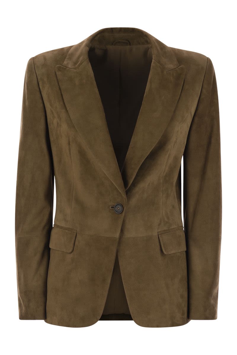 BRUNELLO CUCINELLI Suede Jacket with Distinctive Detailing