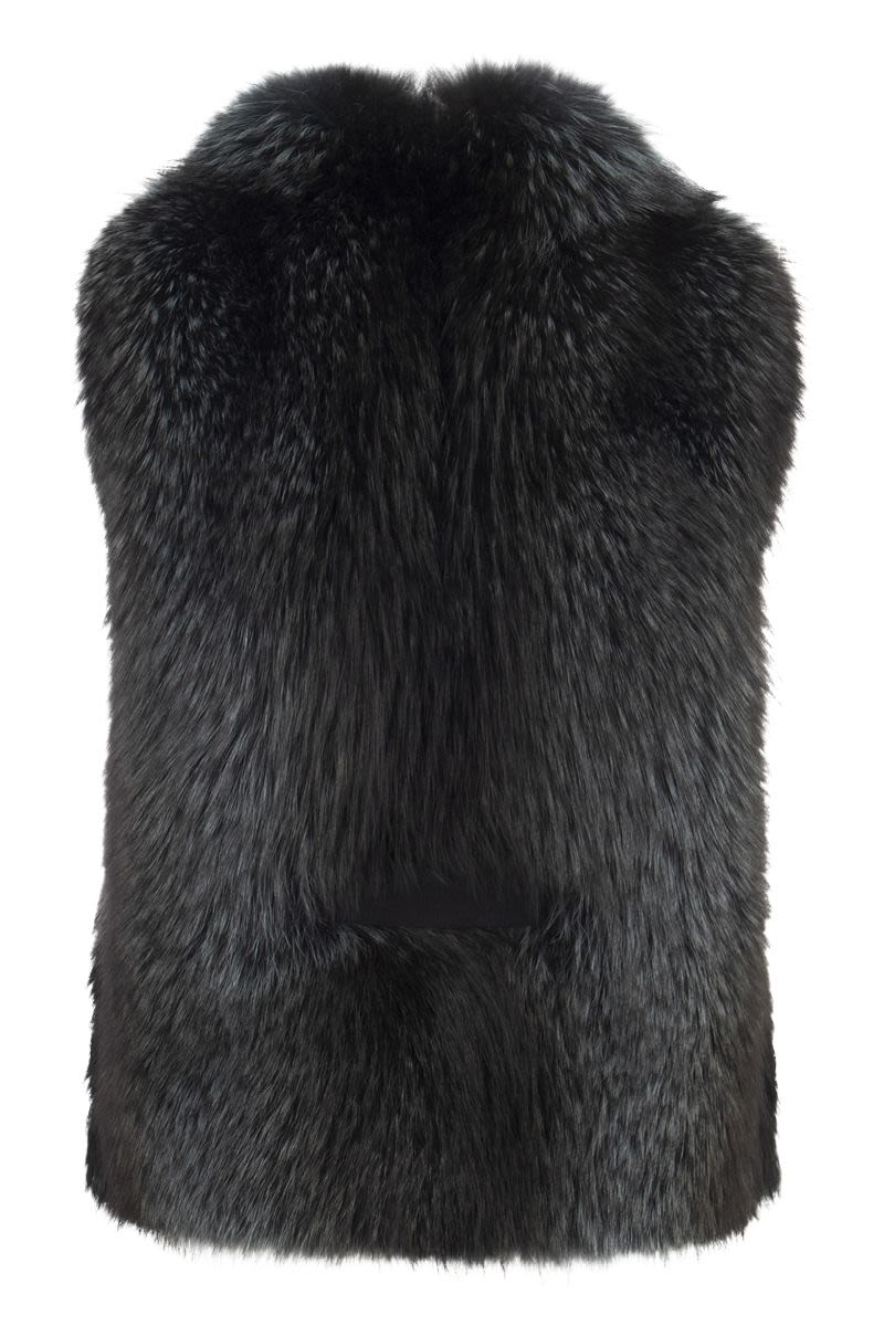BRUNELLO CUCINELLI Glamorous Fox Fur Mini Vest