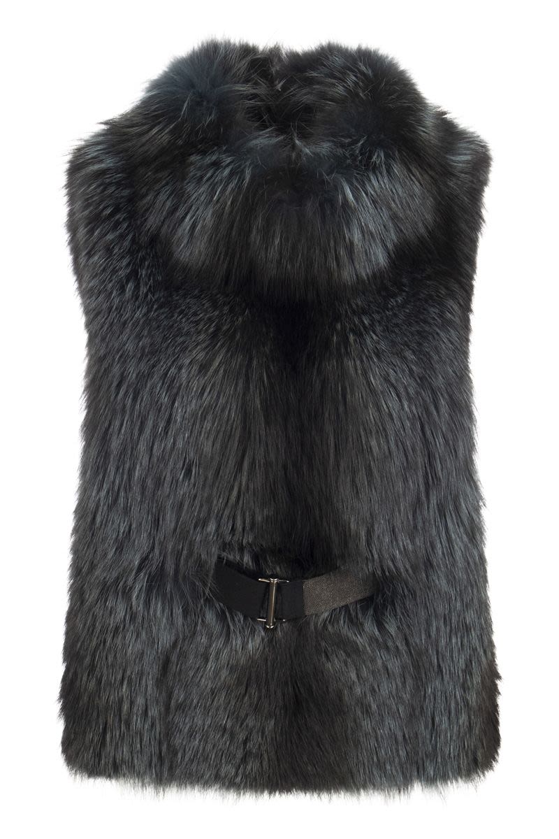 BRUNELLO CUCINELLI Glamorous Fox Fur Mini Vest