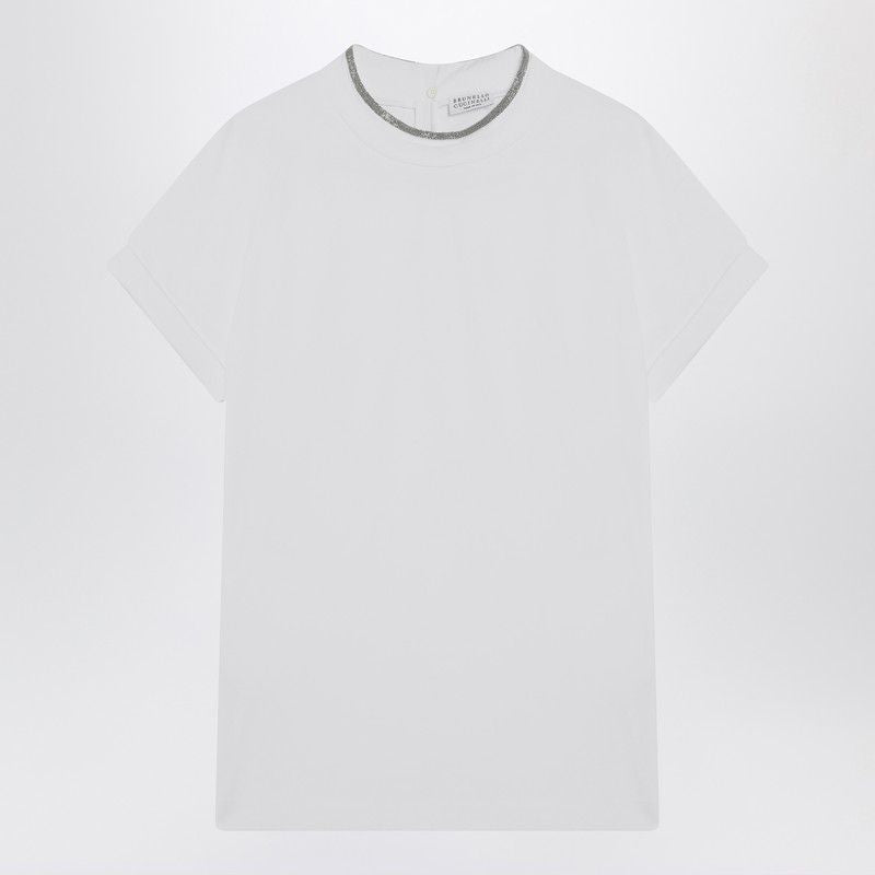 BRUNELLO CUCINELLI Women's Crew-Neck T-Shirt with Pendant