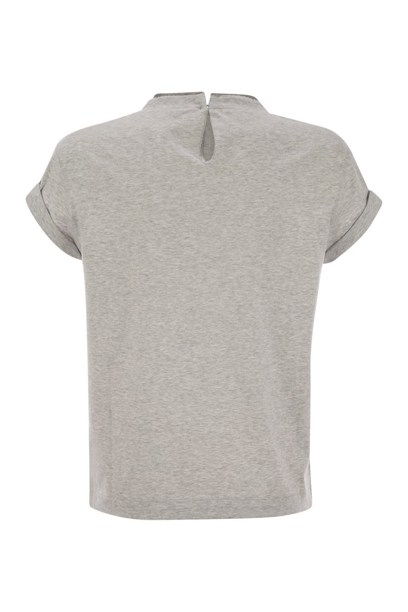 BRUNELLO CUCINELLI Stretch Cotton T-Shirt with Faux Layering for Women