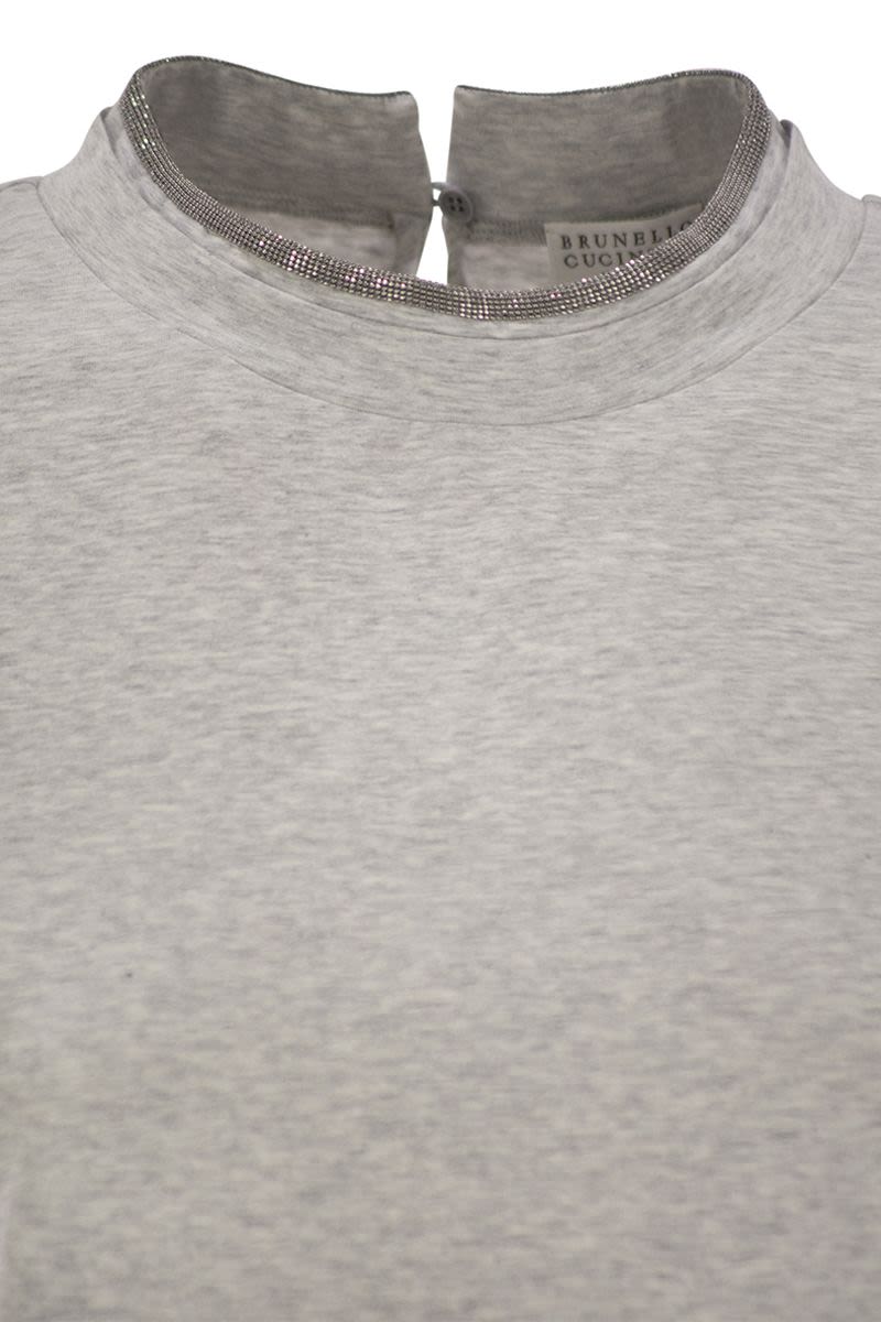 BRUNELLO CUCINELLI Stretch Cotton T-Shirt with Faux Layering for Women