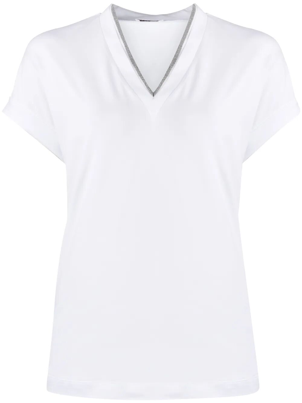 BRUNELLO CUCINELLI Silvery Trim V-Neck Tee