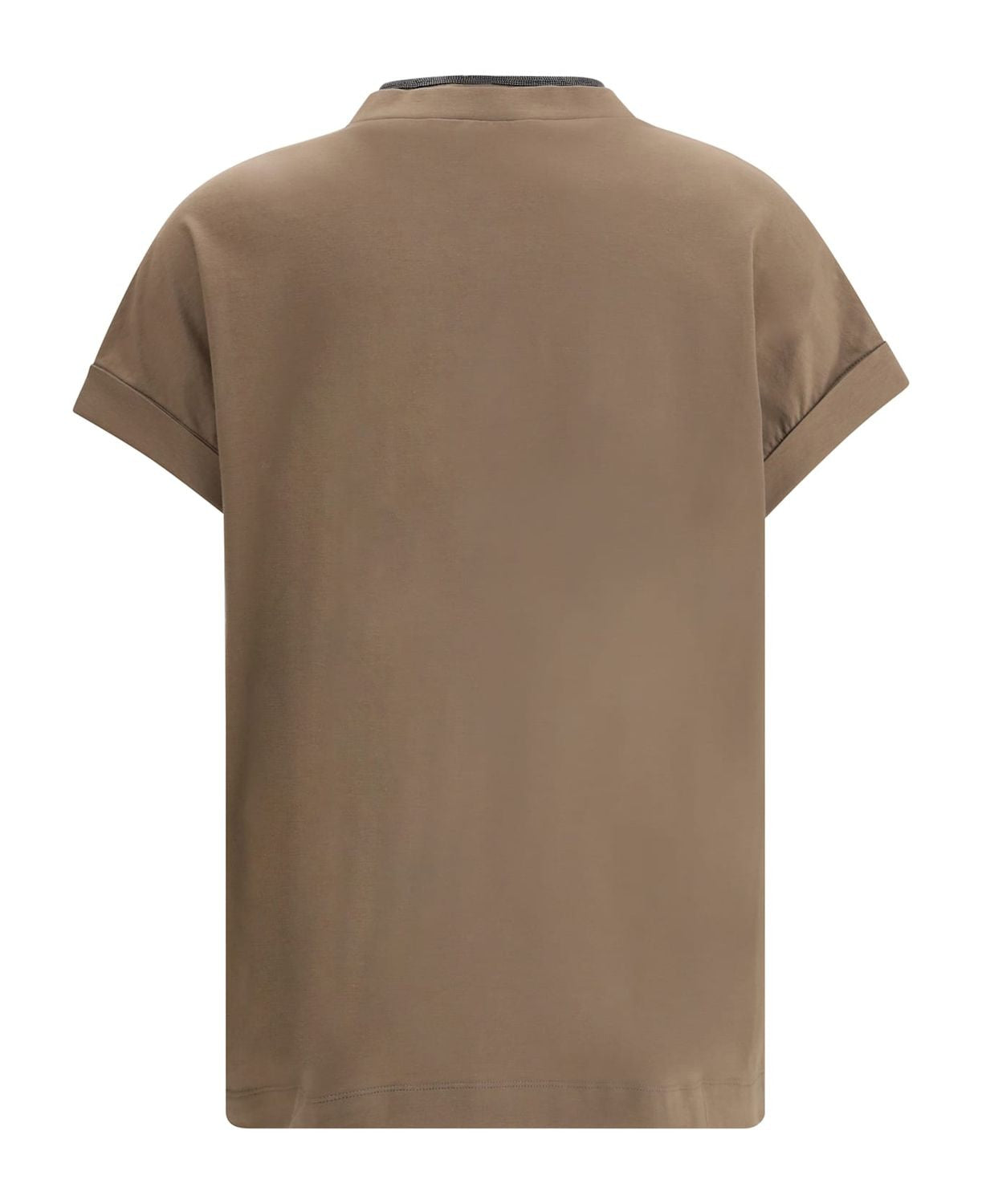 BRUNELLO CUCINELLI V-Neck Short Sleeve Top