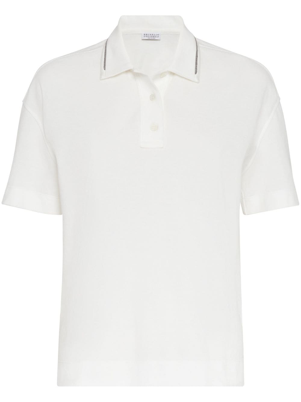 BRUNELLO CUCINELLI Piquet Polo Shirt with Monili Detail for Women