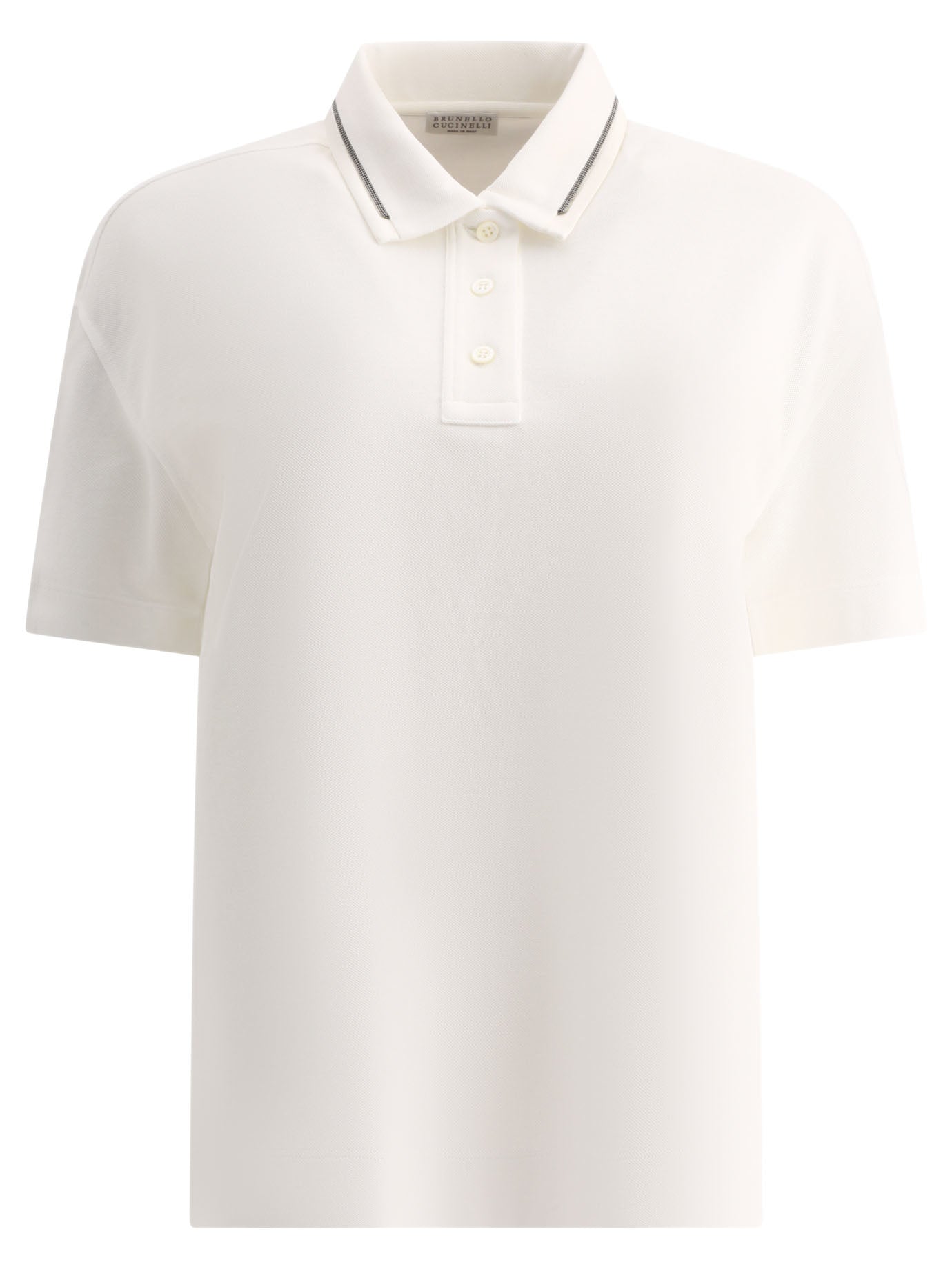 BRUNELLO CUCINELLI Piquet Polo Shirt with Monili Detail for Women
