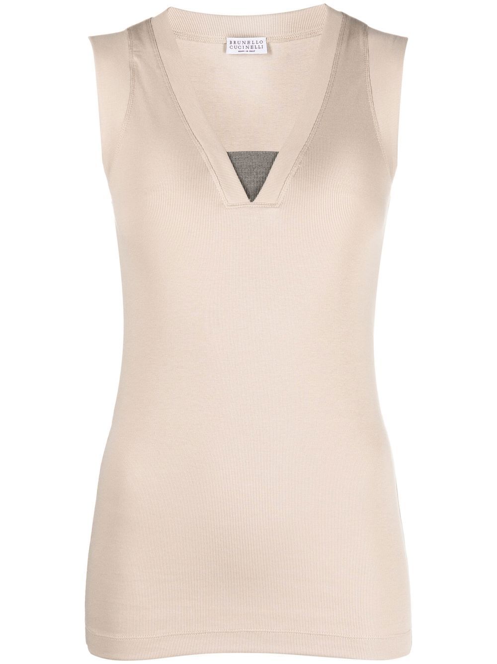 BRUNELLO CUCINELLI Signature V-Neck Sleeveless Tank Top