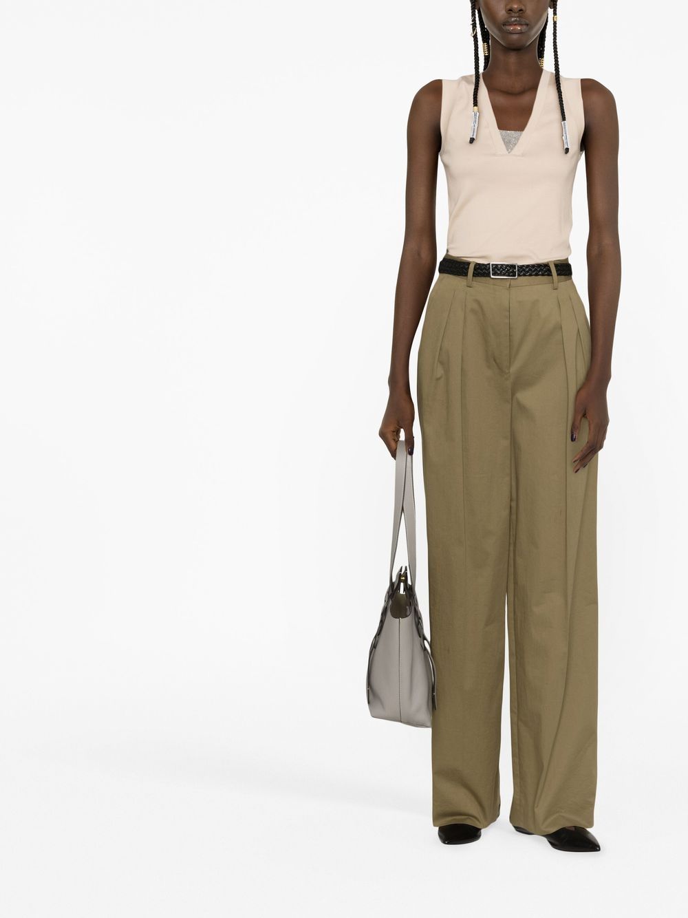 BRUNELLO CUCINELLI Signature V-Neck Sleeveless Tank Top