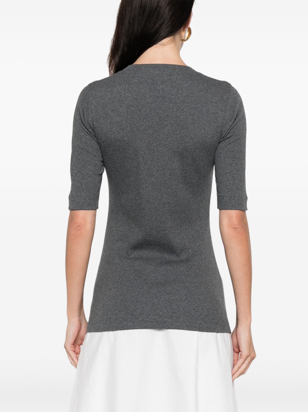 BRUNELLO CUCINELLI V-Necked Beaded Detail Short Sleeve Sweater