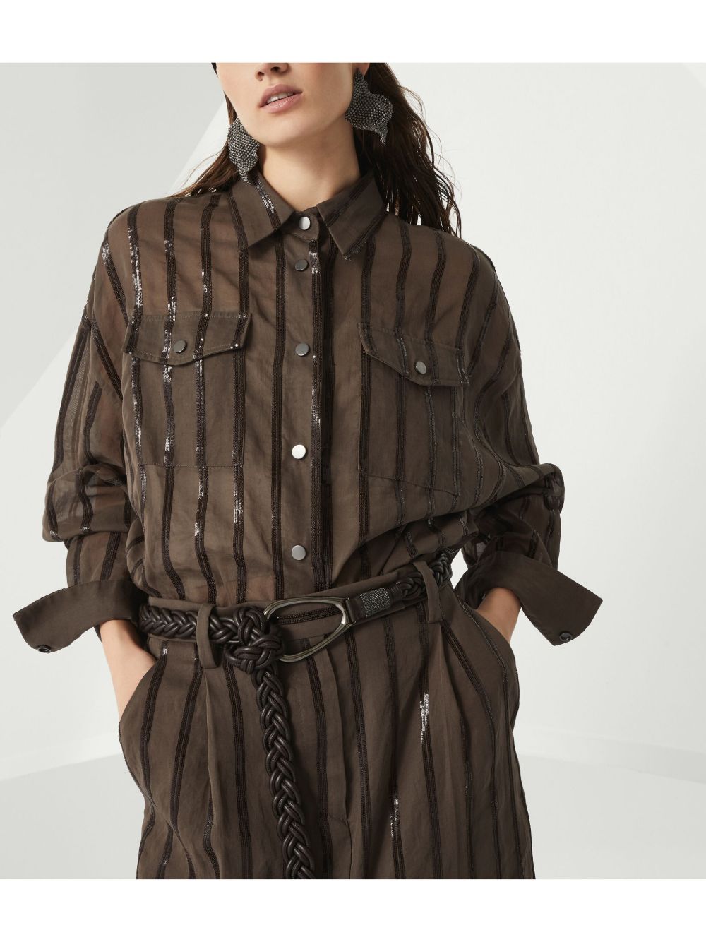 BRUNELLO CUCINELLI Weaved Leather Belt for Women