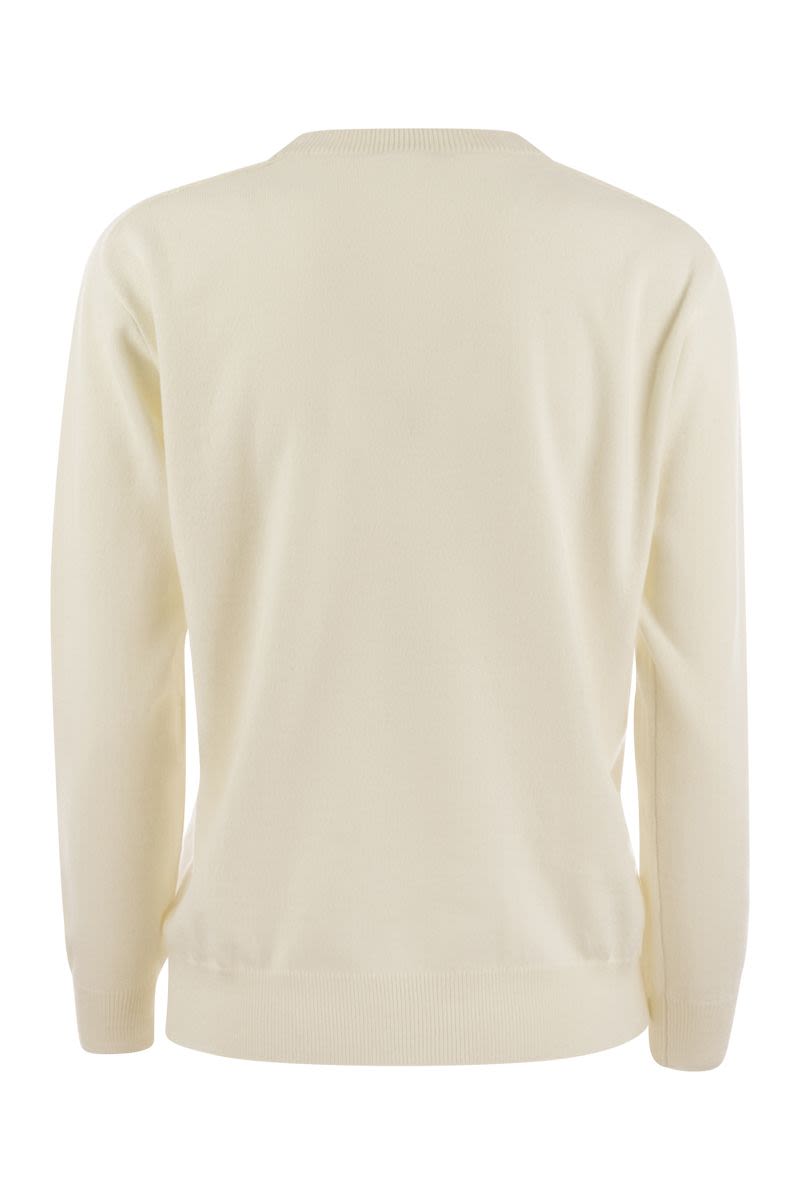 BRUNELLO CUCINELLI Cashmere Sweater with Neck Jewel
