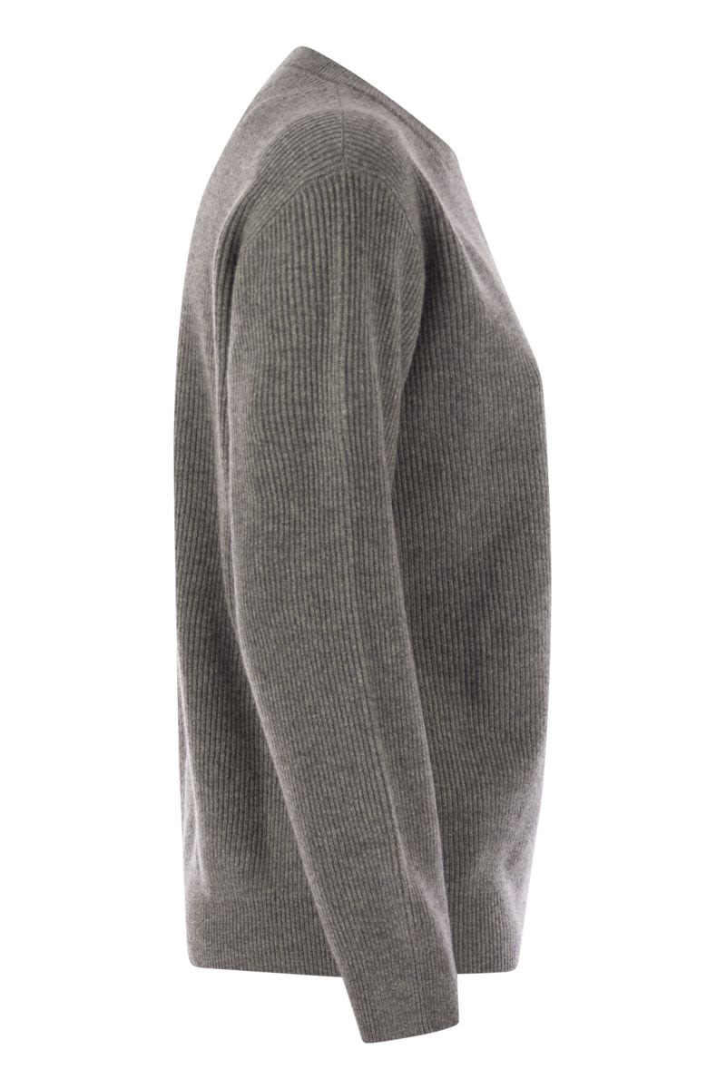 BRUNELLO CUCINELLI Timeless Cashmere Sweater with Monile Detail