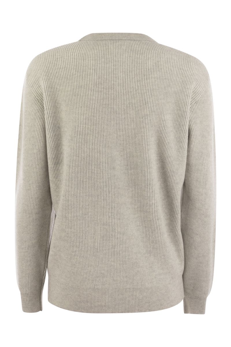 BRUNELLO CUCINELLI Timeless Cashmere Sweater with Delicate Embroidery