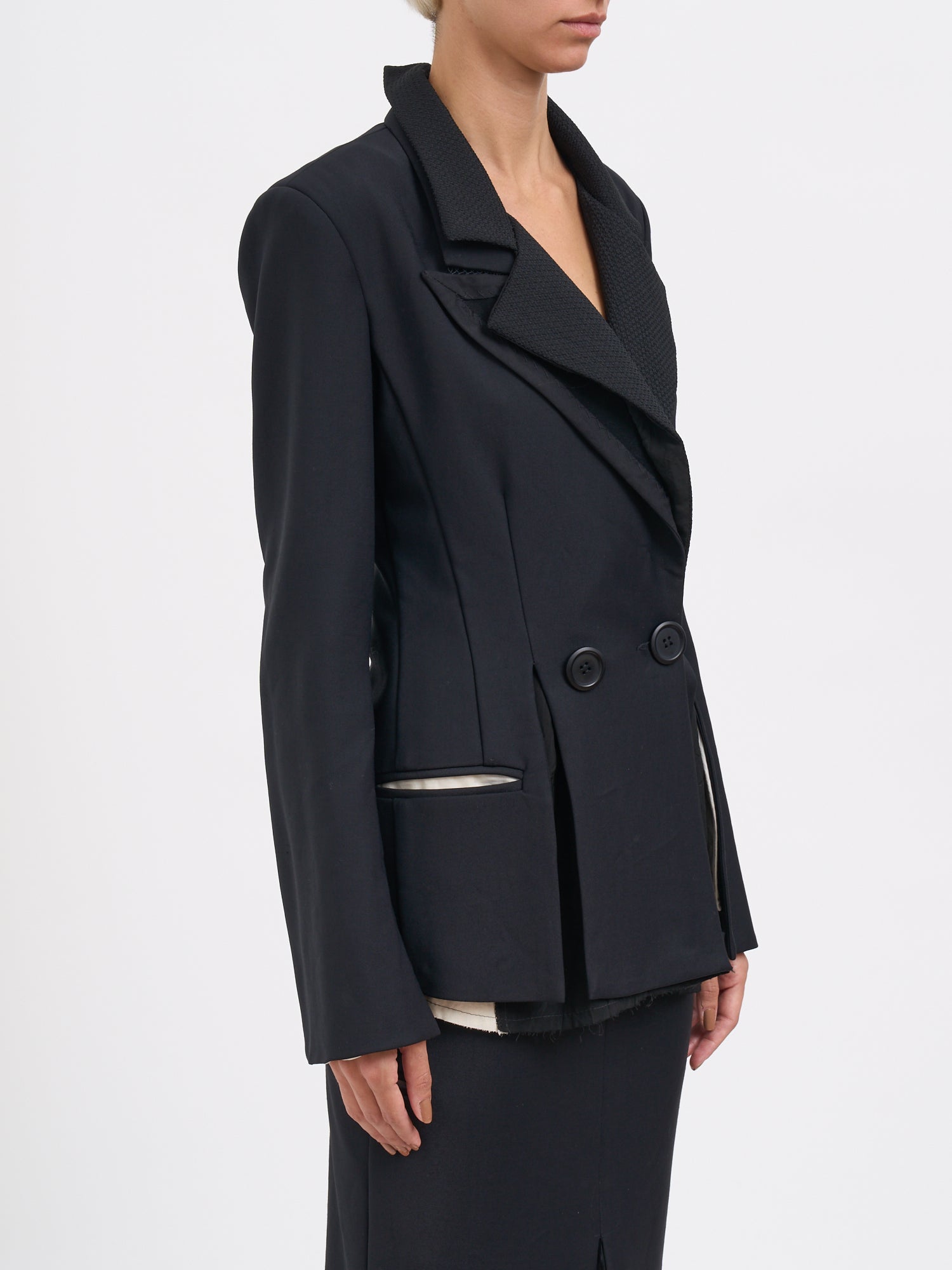 ALESSANDRA MARCHI Double Collar Mini Jacket (Size 40)