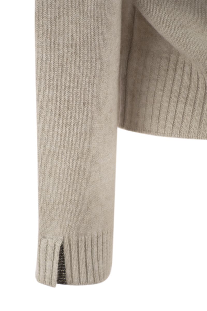 BRUNELLO CUCINELLI Cashmere Sweater with Shiny Cuff Details