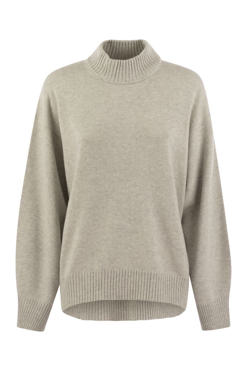BRUNELLO CUCINELLI Chic Cashmere Turtleneck Sweater with Luminous Cuff Detail