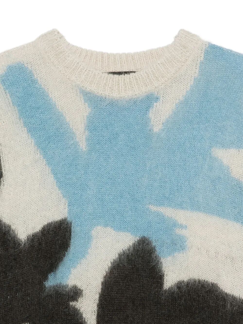 ROBERTO COLLINA Ikebana Inlay Oversized Crewnack Mohair Sweater