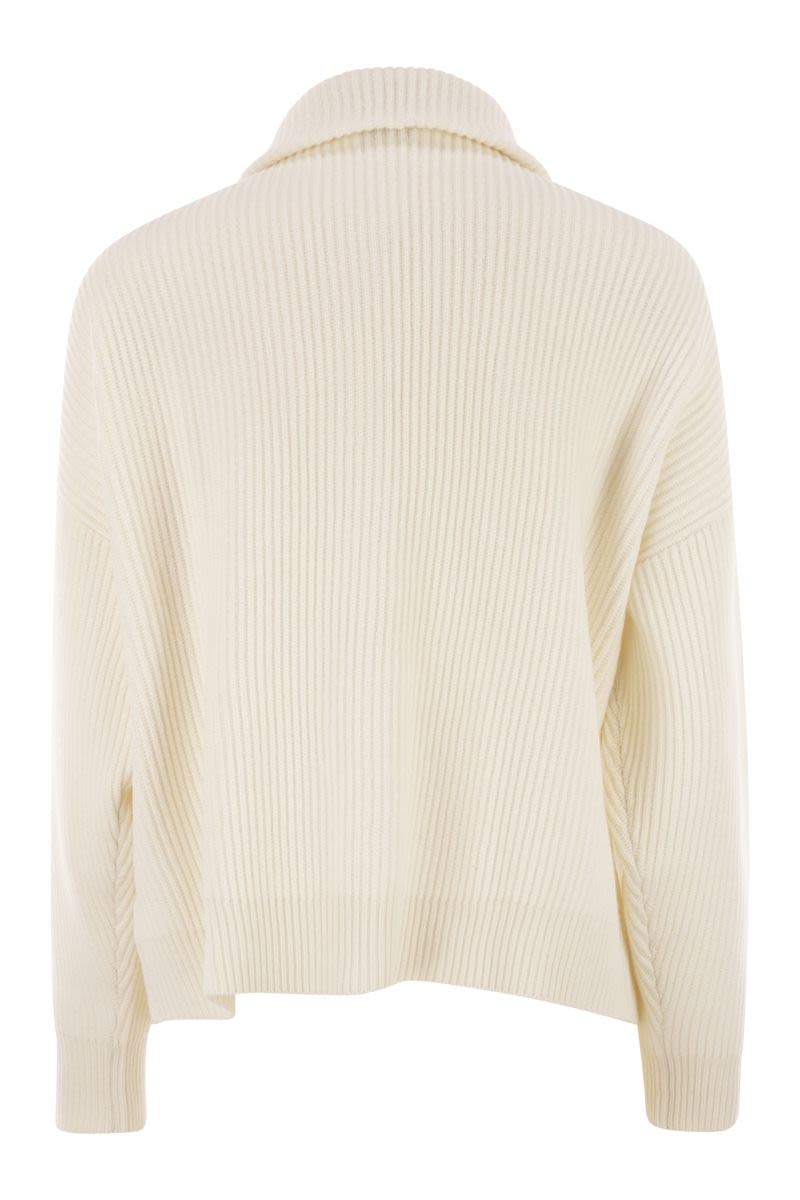 BRUNELLO CUCINELLI Virgin Wool & Cashmere Cardigan with Metal Buttons