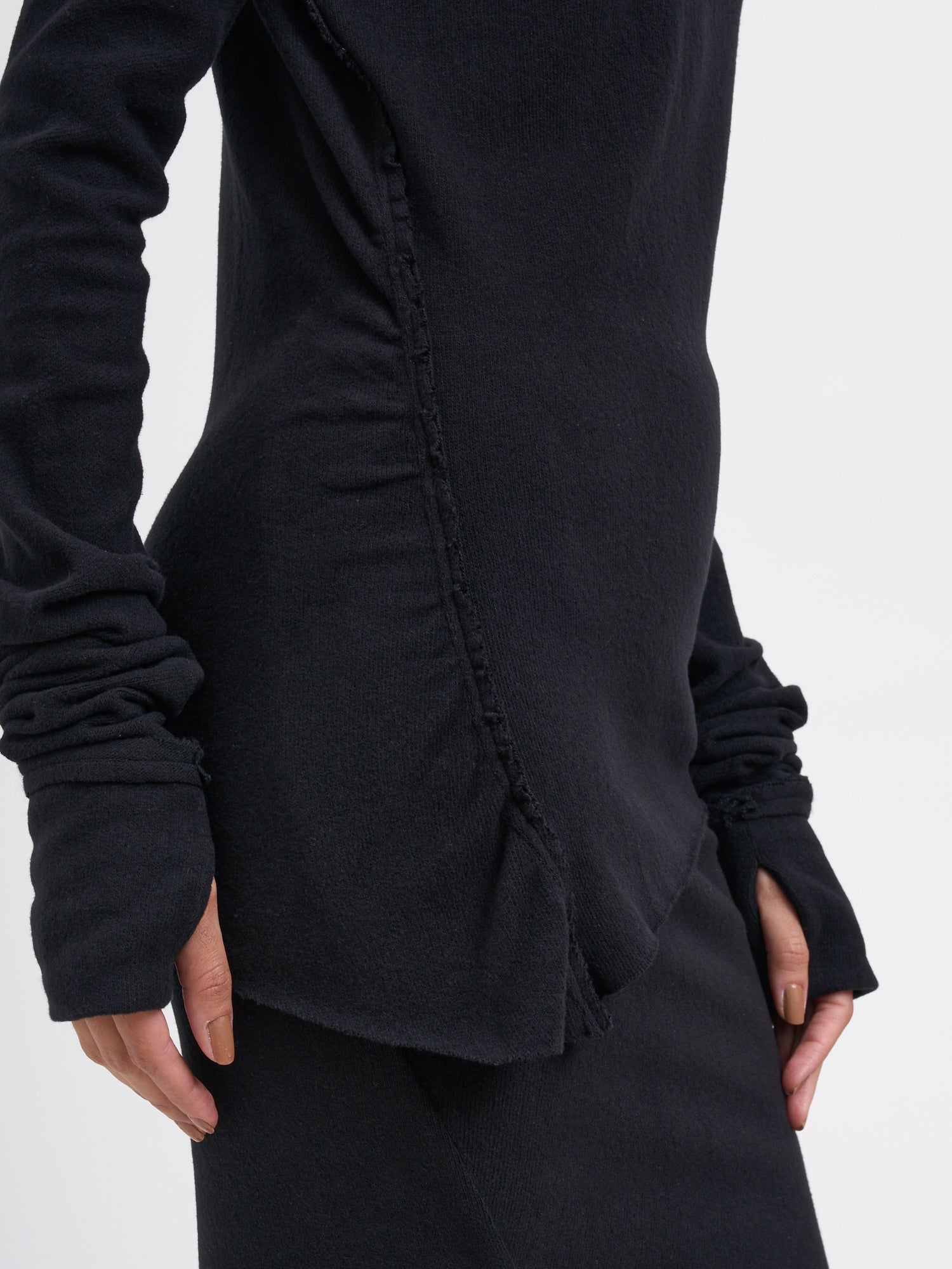 MARC LE BIHAN Stretch Cotton Sweater with Thumbholes - Size 38