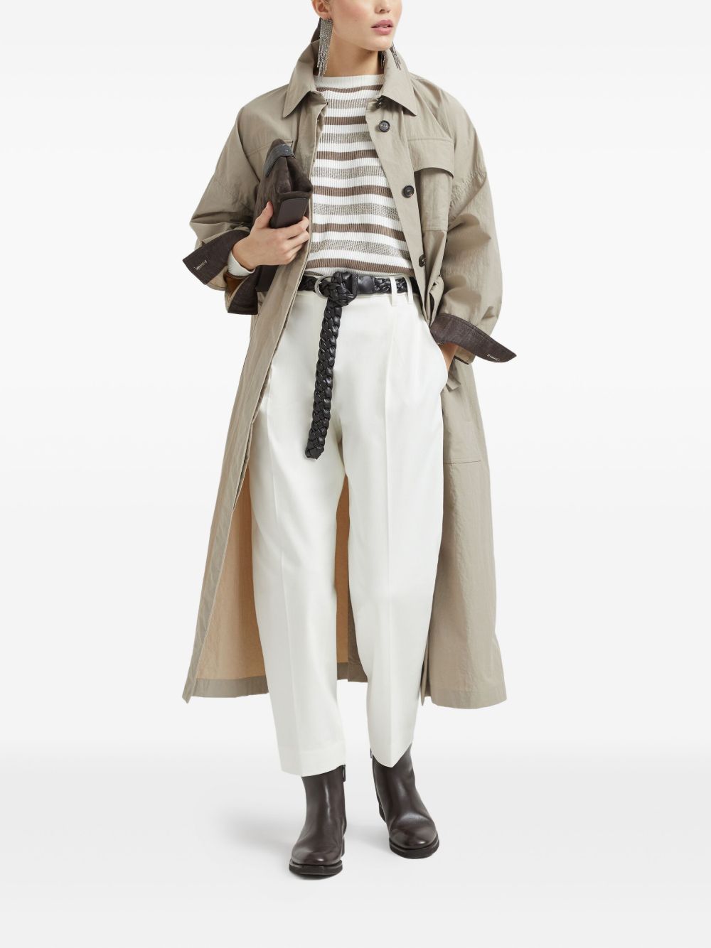 BRUNELLO CUCINELLI Striped Cotton Crewneck Sweater for Women - FW25