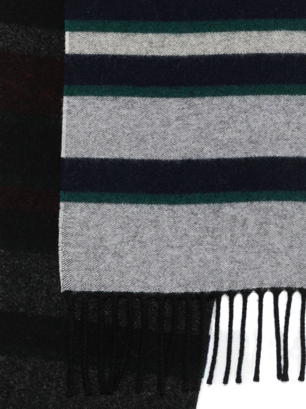 PAUL SMITH Wool Blend Scarf with Fringe Edge