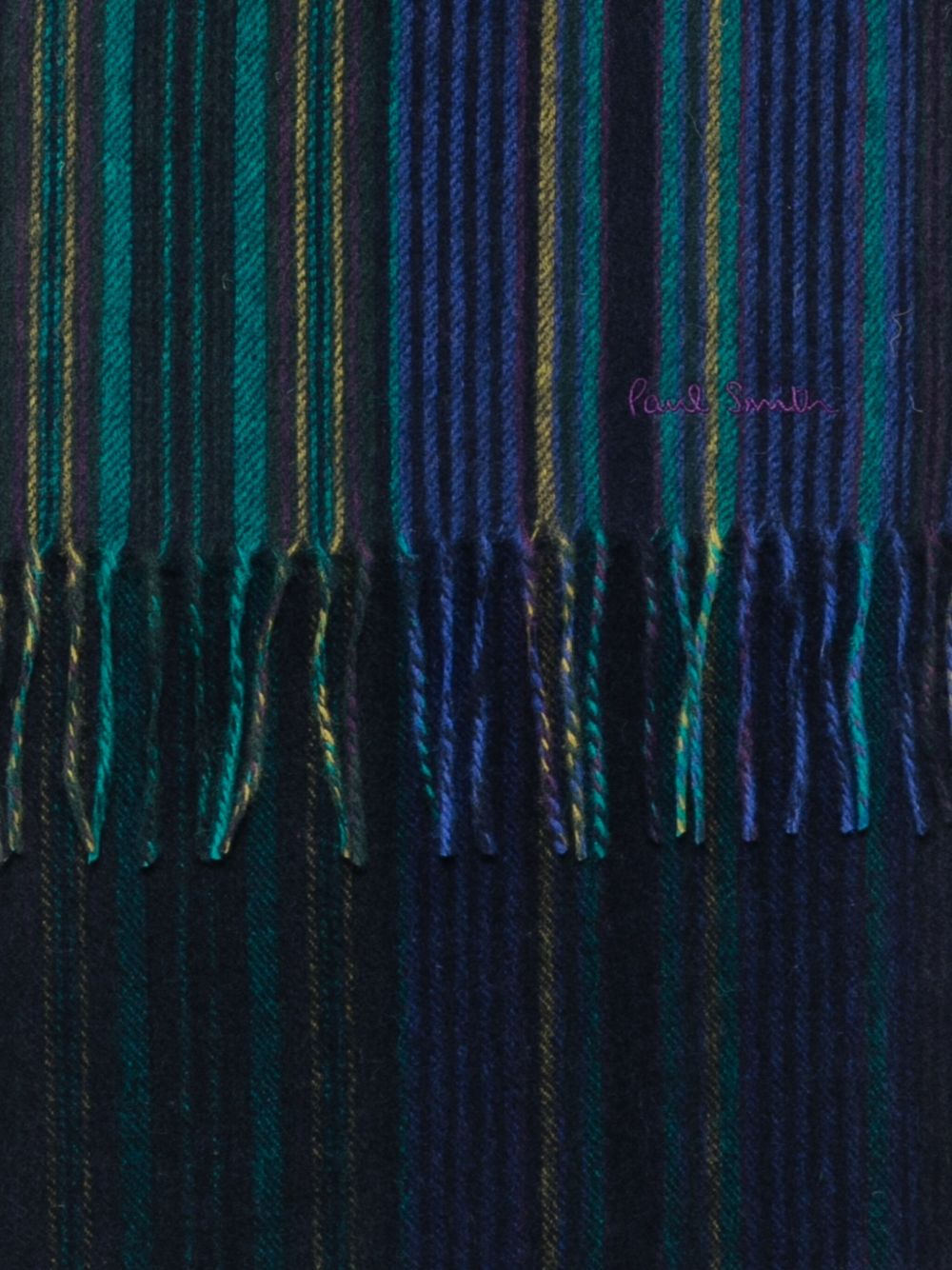 PAUL SMITH Striped Fringed Edge Scarf